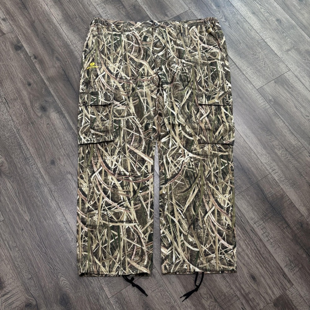 Mossy Oak Pants Mens XXL 44-46 Camo Cargo Elastic Waist Hunting Blades